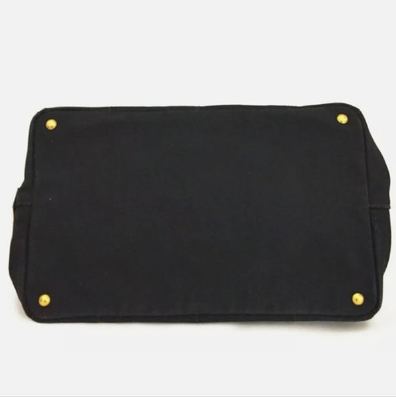 PRADA BLACK/BROWN CANAPA HAND TOTE BAG/2921 - Picture 5 of 13